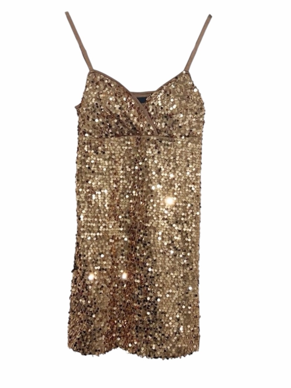 New Twenty One Bronze Sequins Fitted Dress Size X-Small